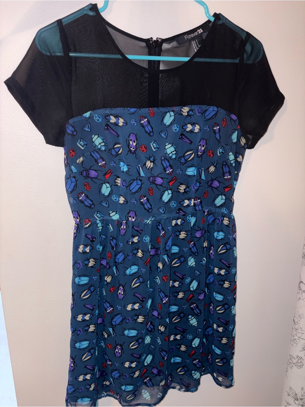Forever 21 Blue bug Print dress